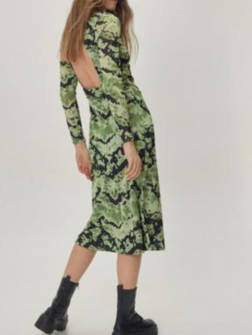 Nasty Gal Open Back Mesh Tie-Dye Midi Dress, Size 8, #WKQA0S20248, NWT